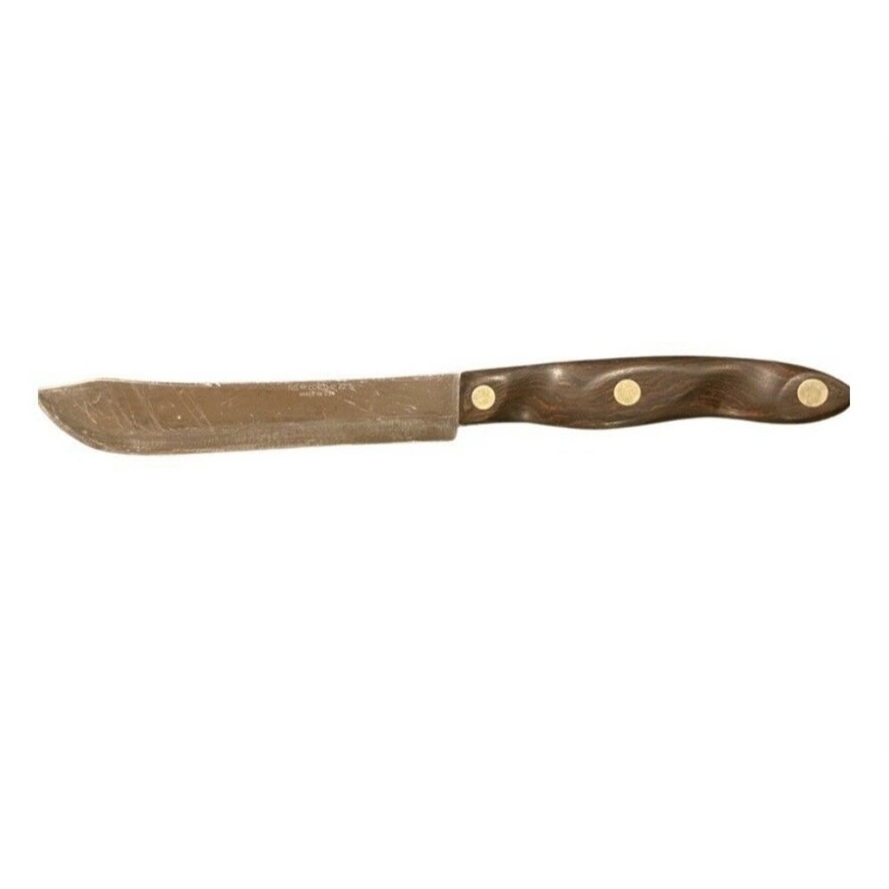 Vintage Classic Cutco #22 Butchers Knife Brown Wood Handle 8" Blade